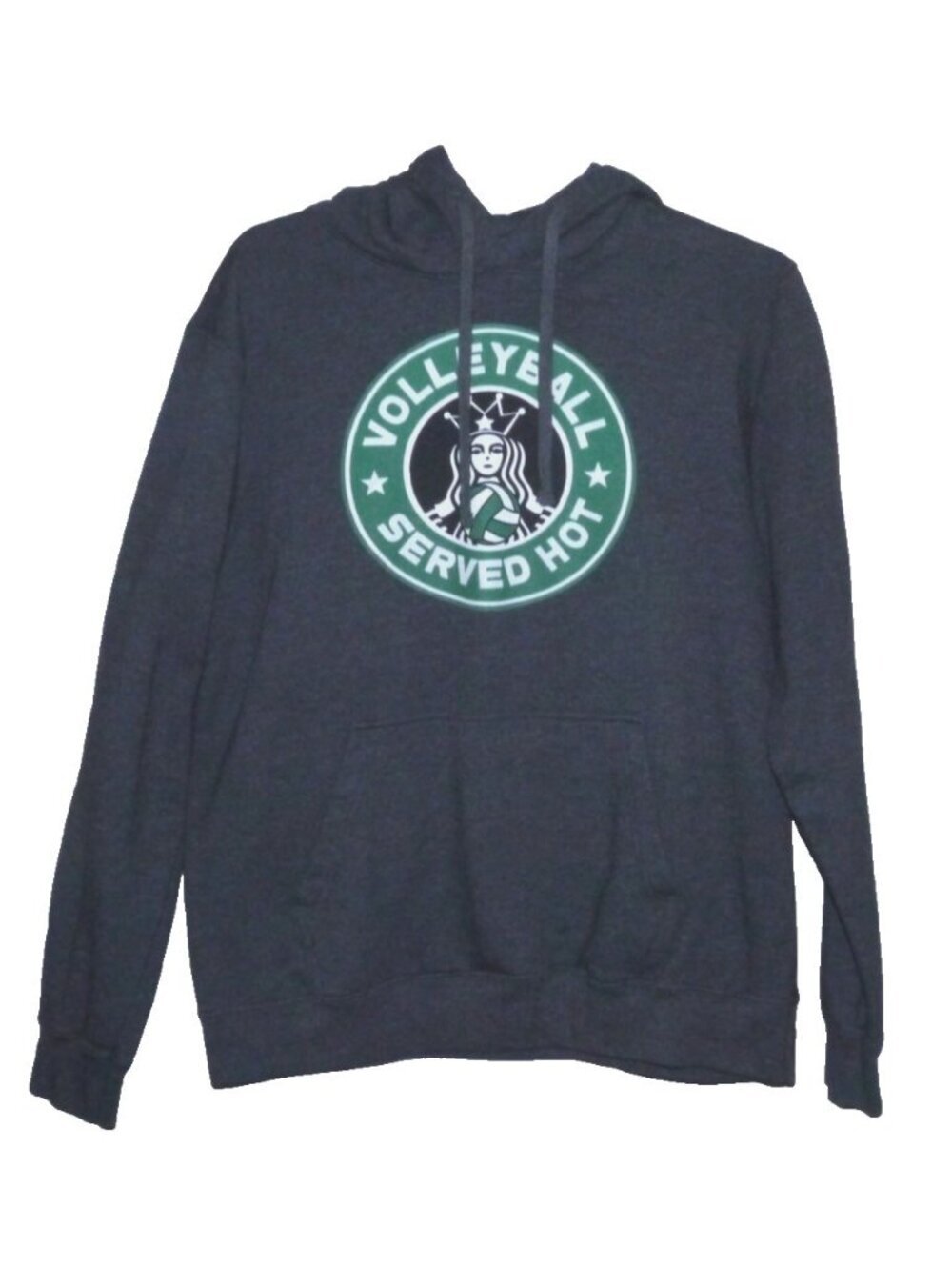 Port & Co dark gray Volleyball lighter weight pullover hoodie sweatshirt Adult M